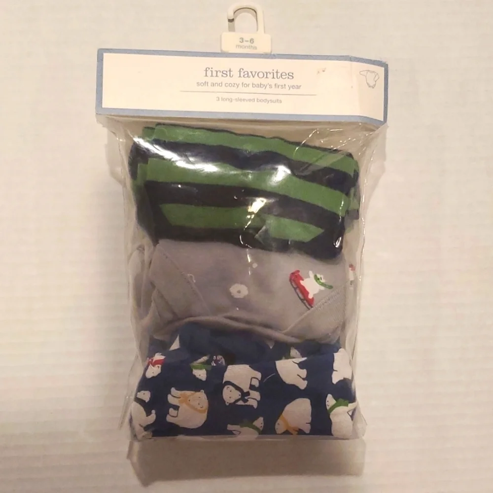 Baby Gap package of 3 long sleeve bodysuits 3-6 months